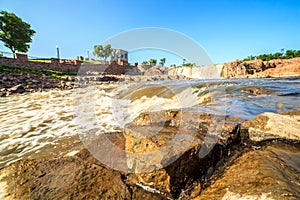 Waterfalls in Sioux Falls, South Dakota, USA