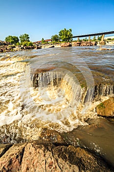 Waterfalls in Sioux Falls, South Dakota, USA