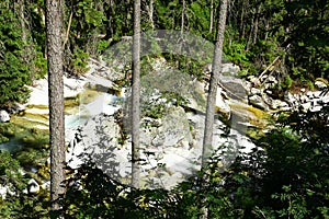 Waterfalls of Studeny potok in High Tatras