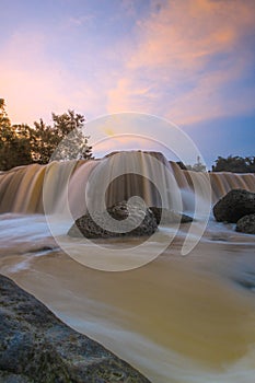 Waterfalls at sunsets curug parigi