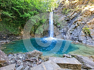 waterfalls trees in ioannina perfecture iliochori village greece