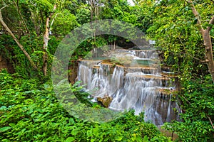 Waterfalls in the tropical rain forest in Thailand