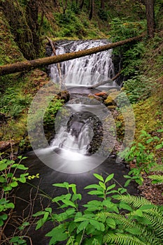 Waterfalls on the Wahkeena Falls hike on the Columbia River Gorge