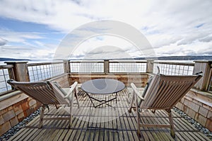 Waterfront Balcony on Whidbey Island, WA photo