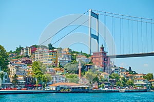 Waterfront and Bridge over Bosporus in Istanbul