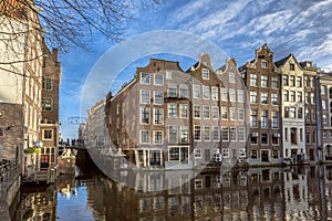 Waterfront canal houses Amsterdam