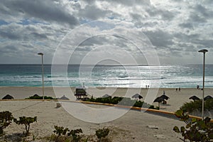 Waterfront Cancun Beach Atlantic Ocean Azure Shimmering Wavers