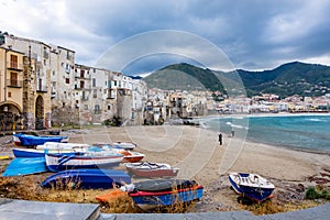 Waterfront at Cefalu, Sicily, Italy