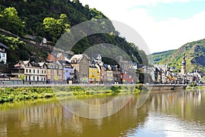 Waterfront in Cochem town on Moselle river