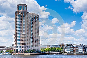 Waterfront condominiums at the Inner Harbpr in Baltimore, Maryland