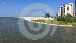 Waterfront condos at the end of the Fort Myers Beach