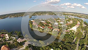 Waterfront homes aerial view