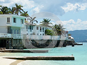 Waterfront Homes Behind Breakwall in Montego Bay, Jamaica photo