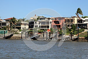 Waterfront houses at Brisbane