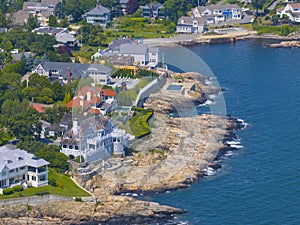 Preston Beach aerial view, Swampscott, Massachusetts, USA photo