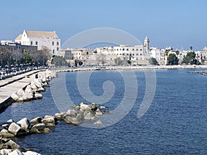 Waterfront of Lungomare Imperatore Augusto street in Bari, Italy