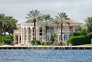 Waterfront mansion photo