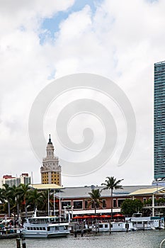 The waterfront in Miami with City Hall behind it. photo
