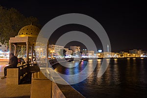 Waterfront at Mutrah of Muscat at night photo