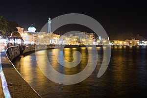 Waterfront at Mutrah of Muscat at night