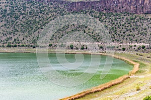 waterfront of NarlÄ±gol Crater Lake in Cappadocia