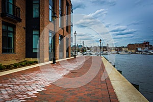 The Waterfront Promenade in Fells Point, Baltimore, Maryland.