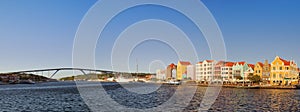 Waterfront and Queen Juliana Bridge, Willemstad, CuraÃ§ao a