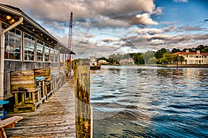 Waterfront restaurant in norfolk virginia usa photo