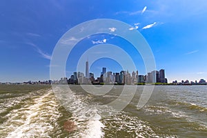 Waterfront skyline with One World Trade Center, Manhattan, New York, USA photo