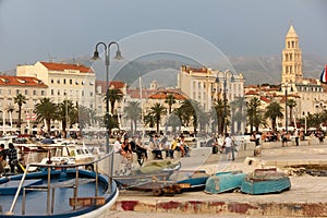 Waterfront and St Domnius belltower. Split.Croatia