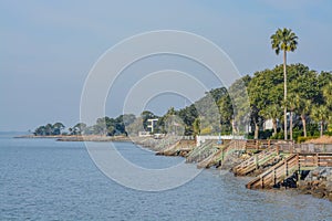 The waterfront of St. Simons Sound on St. Simons Island, Glynn County, Georgia