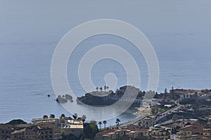 Waterfront town with buildings in Belvedere marittimo, Cosenza, Calabria, Italy photo