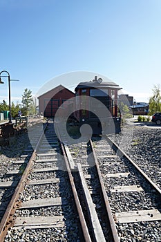 Waterfront trolley rail track in Whitehorse