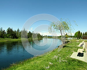 The waterfront of the Victoria Quay, Port Alberni, BC, Canada photo