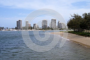 Waterfront view of Gold Coast skyscrapers in Australia