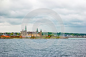 Waterfront view of Kronborg Castle in Elsinore, Denmark