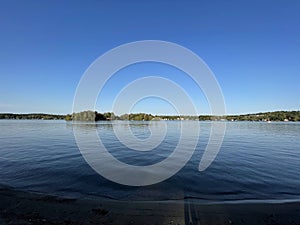 Waterfront view from Seamster Park in East Hampton, Connecticut