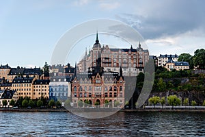 Waterfront view Ugglan quarter in Stockholm, Sweden