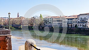 Waterfronts in Verona city in spring