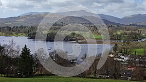 Waterhead and Lake Windermere, near Ambleside, Lake District, Cumbria, England, UK