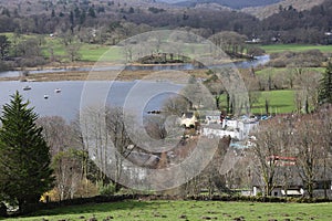 Waterhead and Lake Windermere, near Ambleside, Lake District, Cumbria, England, UK