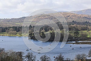 Waterhead and Lake Windermere, near Ambleside, Lake District, Cumbria, England, UK