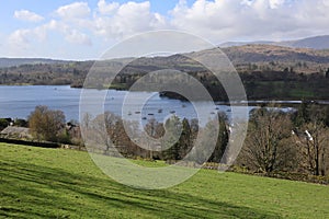 Waterhead and Lake Windermere, near Ambleside, Lake District, Cumbria, England, UK