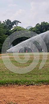 watering the ball field