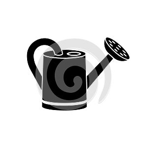 Watering can, black silhouette icon