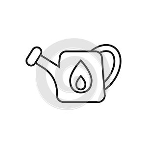 Watering can icon in flat style. Garden tool vector illustration on white isolated background. Cultivate growth sign business
