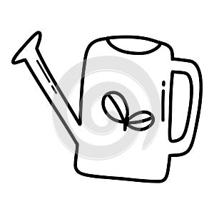 Watering can outline, hand drawn outline,coloring book photo