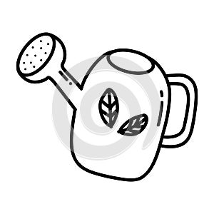 Watering can outline, hand drawn outline,coloring book photo