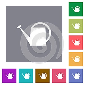 Watering can solid square flat icons