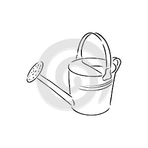 Watering can vector sketch icon isolated on background. Hand drawn